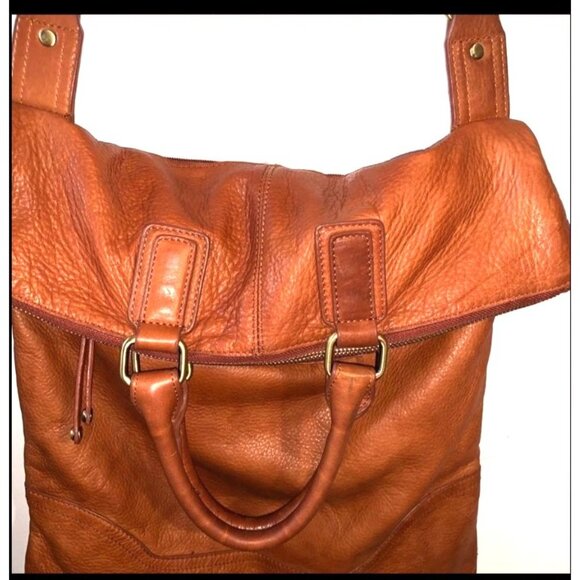 Sabina New York Genuine Leather Tan Crossbody Bag - Picture 4 of 14